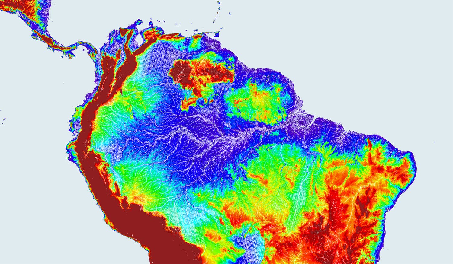 Amazonasbecken im Höhenvergleich
