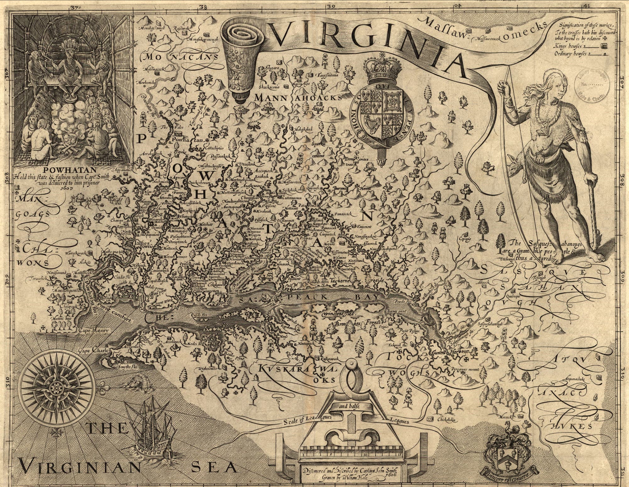 Karte Virginias aus dem Jahr 1606