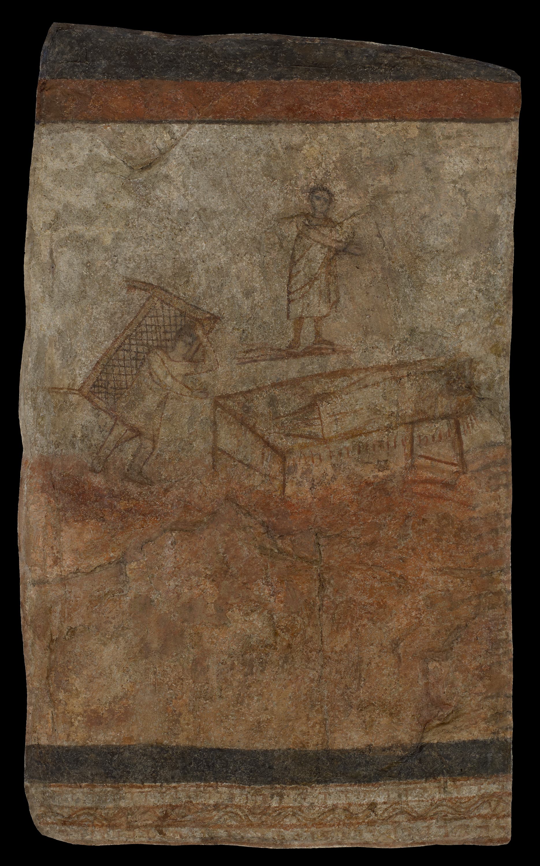 Auf der Wandmalerei aus Dura-Europos heilt Jesus einen Kranken. 