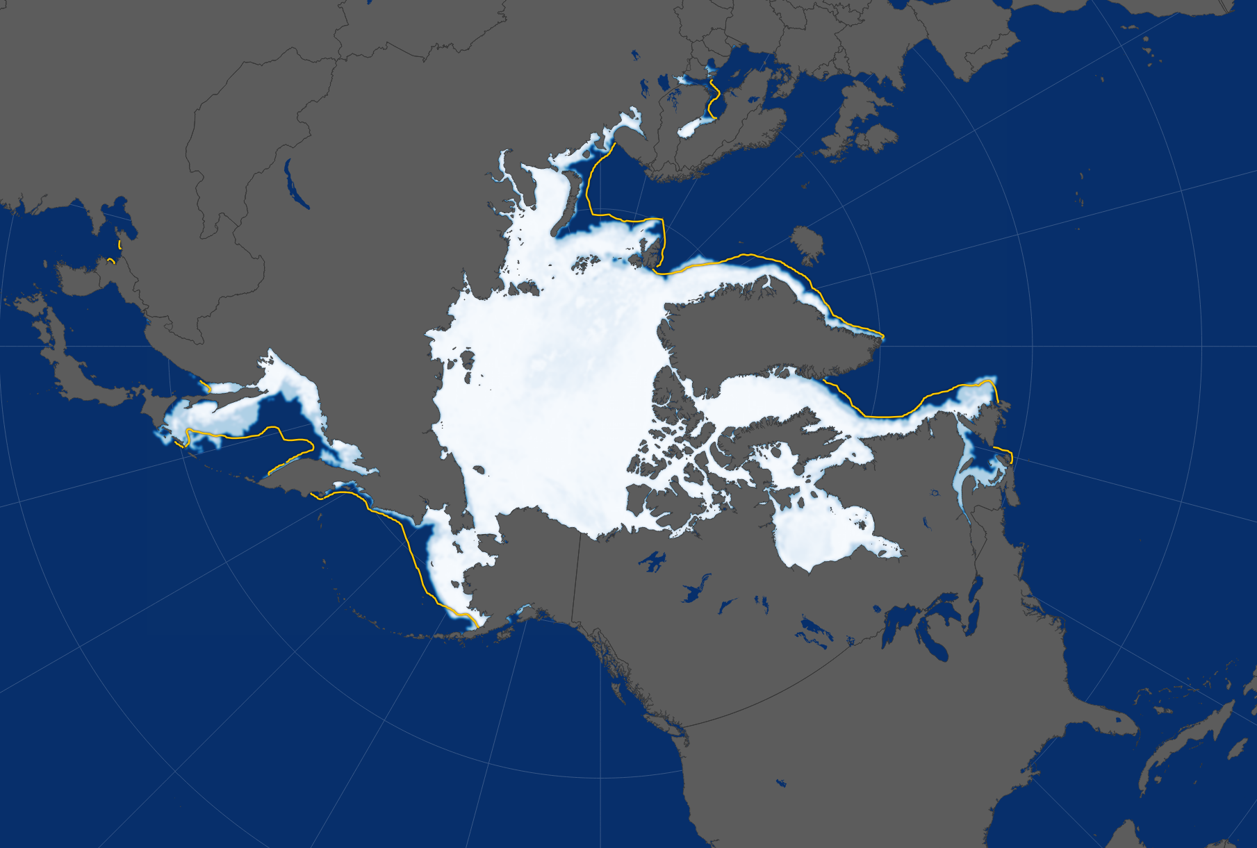Eisbedeckung der Arktis im März 2017