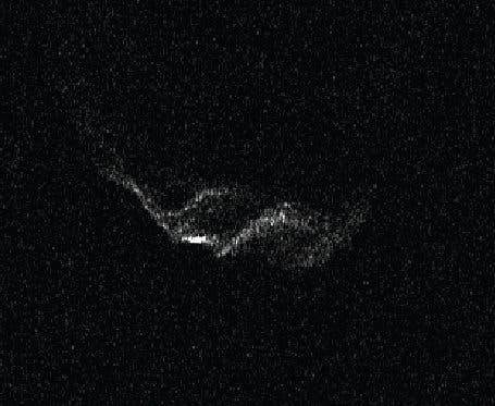 Radarbild des Kerns des Kometen 209P/Linear vom Arecibo-Radioteleskop