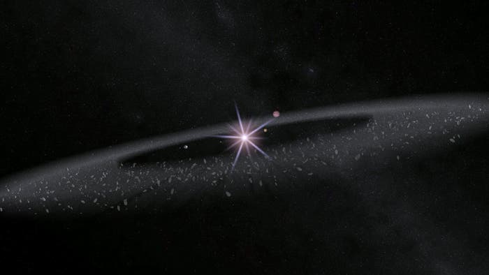 Modelldarstellung des Asteroidengürtels