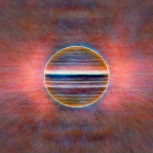 Hochauflösendes Bild von Jupiter im Bereich der Radiowellen zeigt Strukturen tieferer Atmosphärenschichten