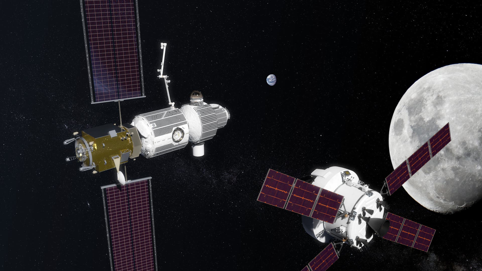 Lunar Orbital Platform-Gateway und das Orion-Raumschiff
