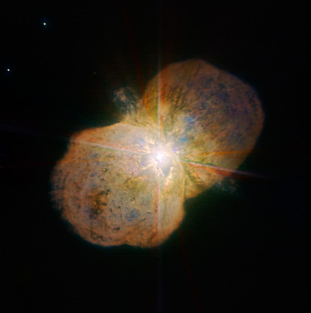 Das Doppelsternsystem Eta Carinae mit Homunkulusnebel