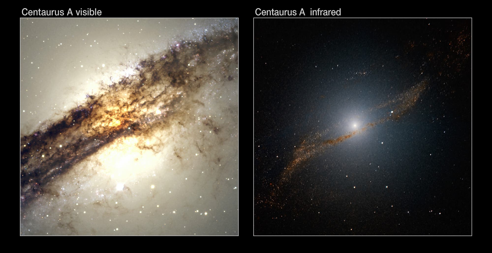 Centaurus A im Visuellen und Infrarot