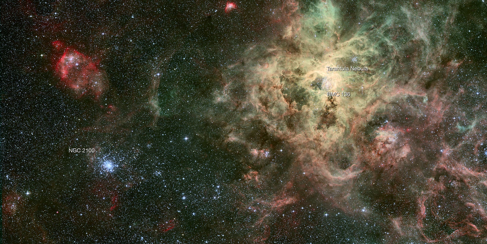 NGC 2100 neben dem Tarantelnebel