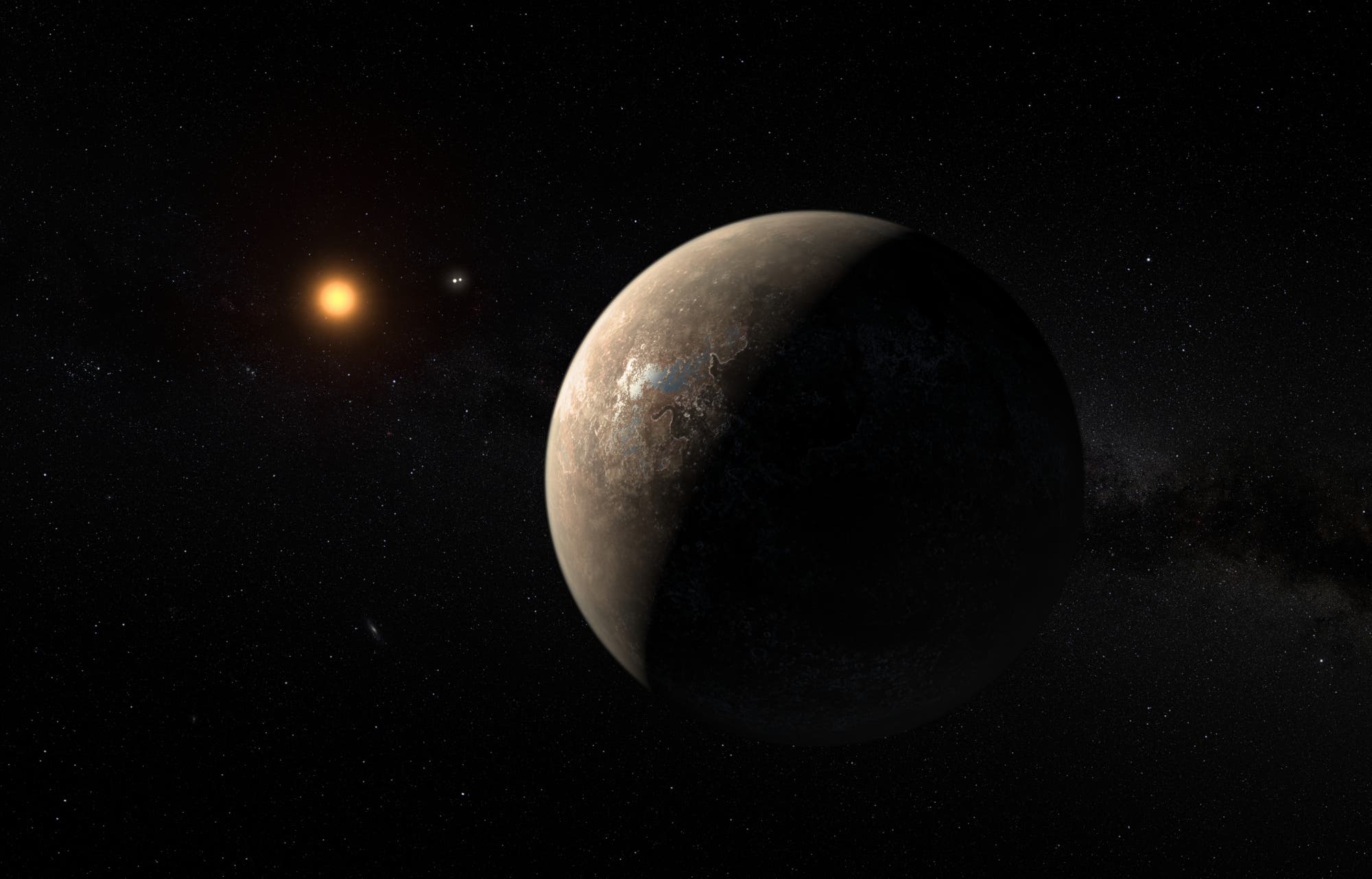 Exoplanet Proxima Centauri b (Künstlerische Darstellung)