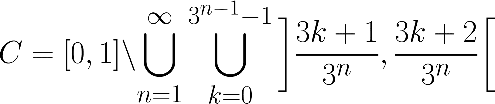 Die Formel für den Cantor-Staub in etwas weniger als einer Dimension.