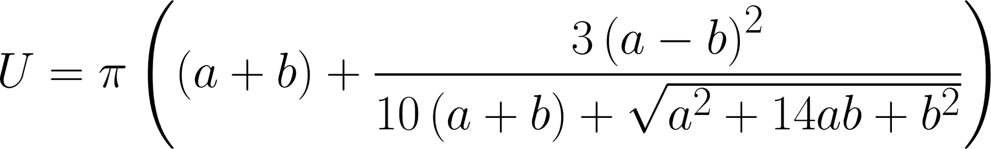 Ramanujan stellte diese Formel für den Umfang von Ellipsen auf. Niemand weiß, wie er darauf kam.