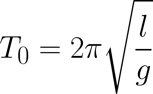 Formel für die Schwingungsperiode eines Pendels.