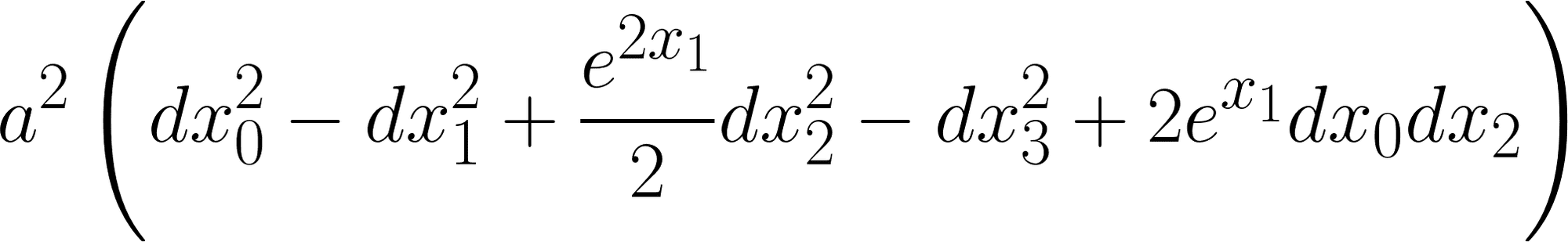 Die Formel beschreibt eine von Kurt Gödel gefundene Lösung der Einsteinschen Feldgleichungen, die Zeitreisen möglich macht.