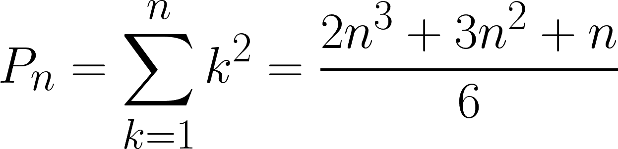 Formeln für quadratische Pyramidenzahlen