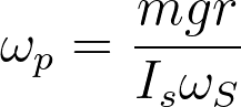 Formel der Präzessionsfrequenz.
