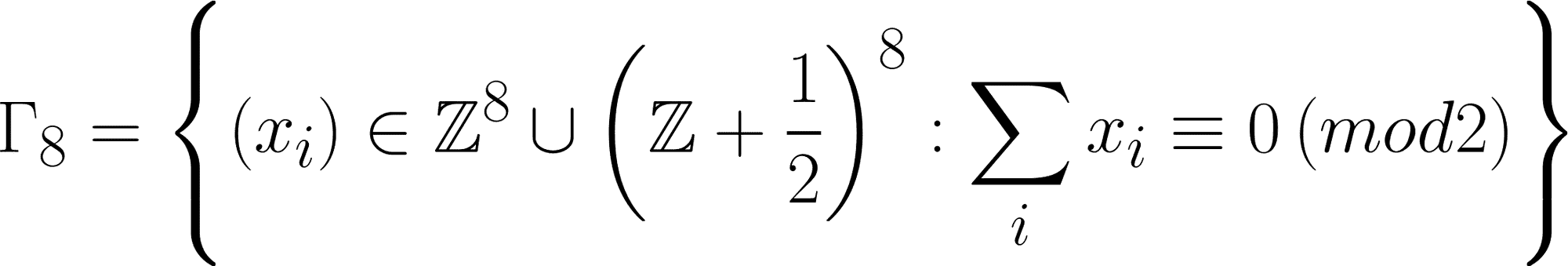 Formel für das E8-Gitter