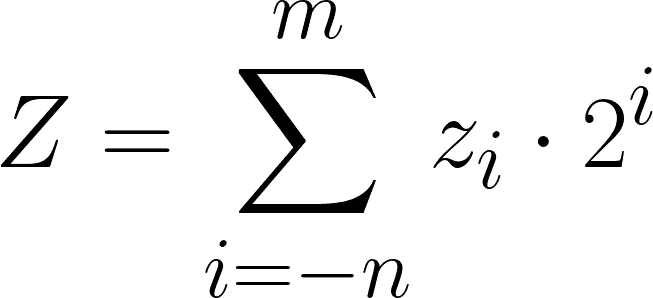 Formel zur Berechnung einer Zahl in Zweierpotenzen