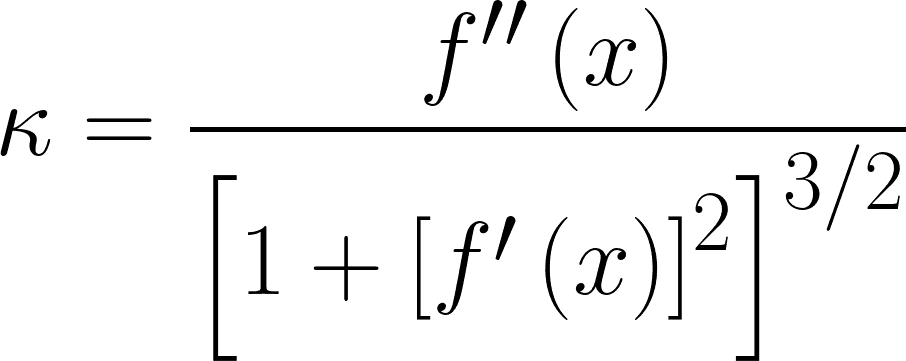 Formel für die Krümmung einer Kurve