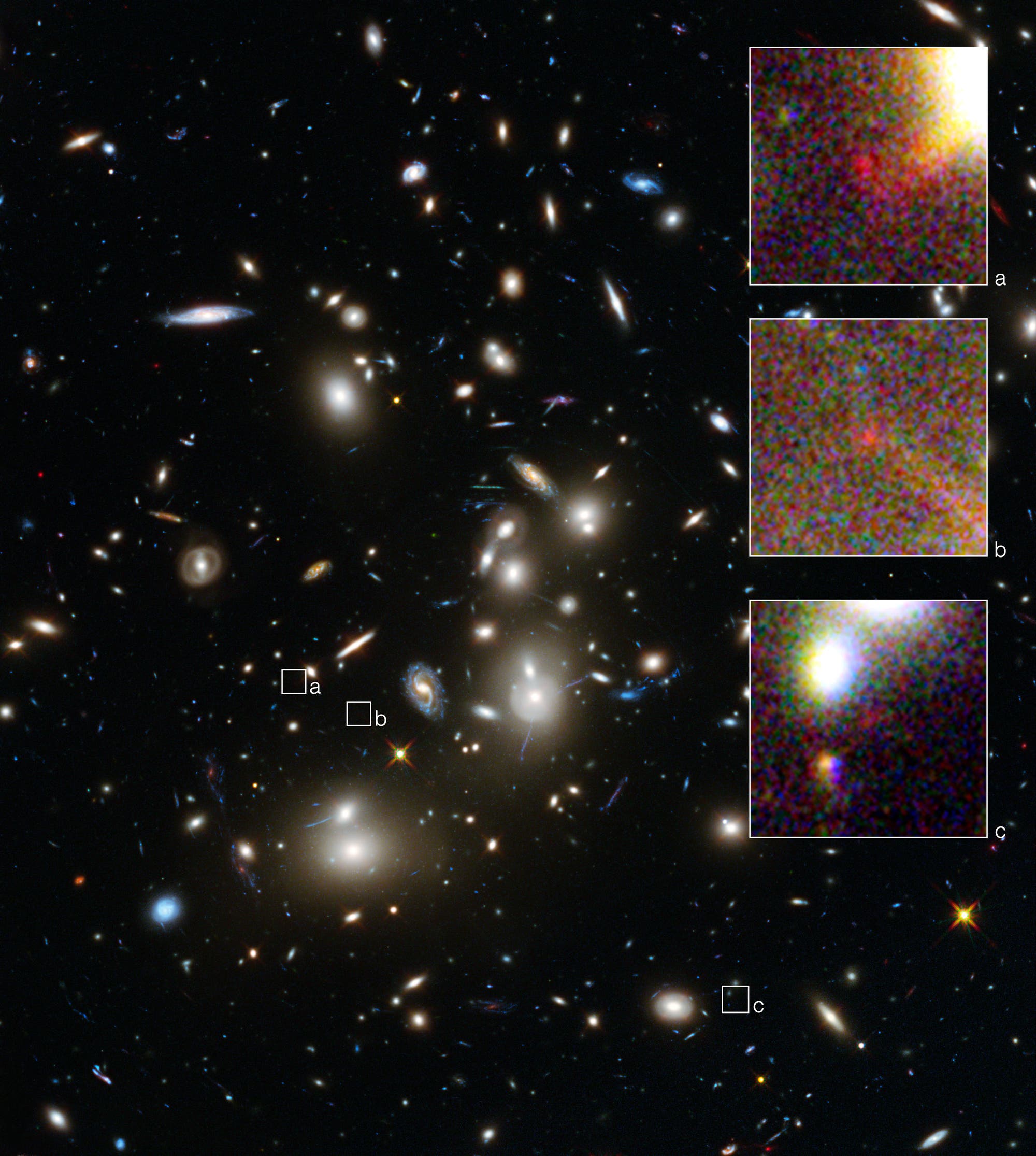 Die Mehrfachbilder der leuchtschwachen Galaxie