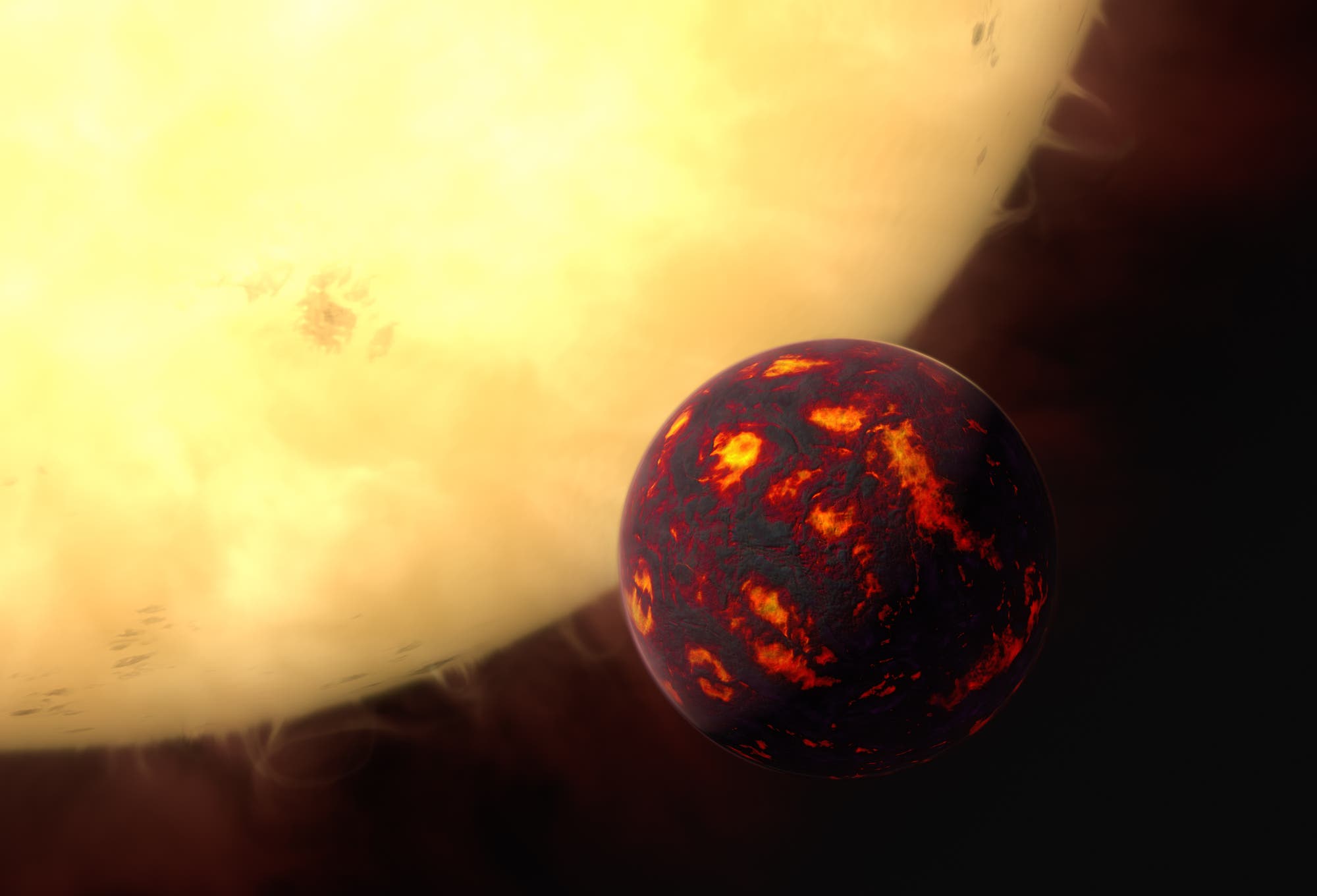 Der Exoplanet 55 Cancri e (künstlerische Darstellung)