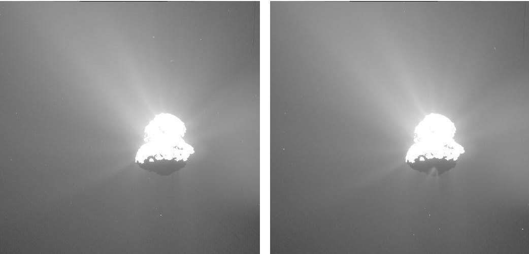 Eine neue Staubfontäne auf Komet 67P