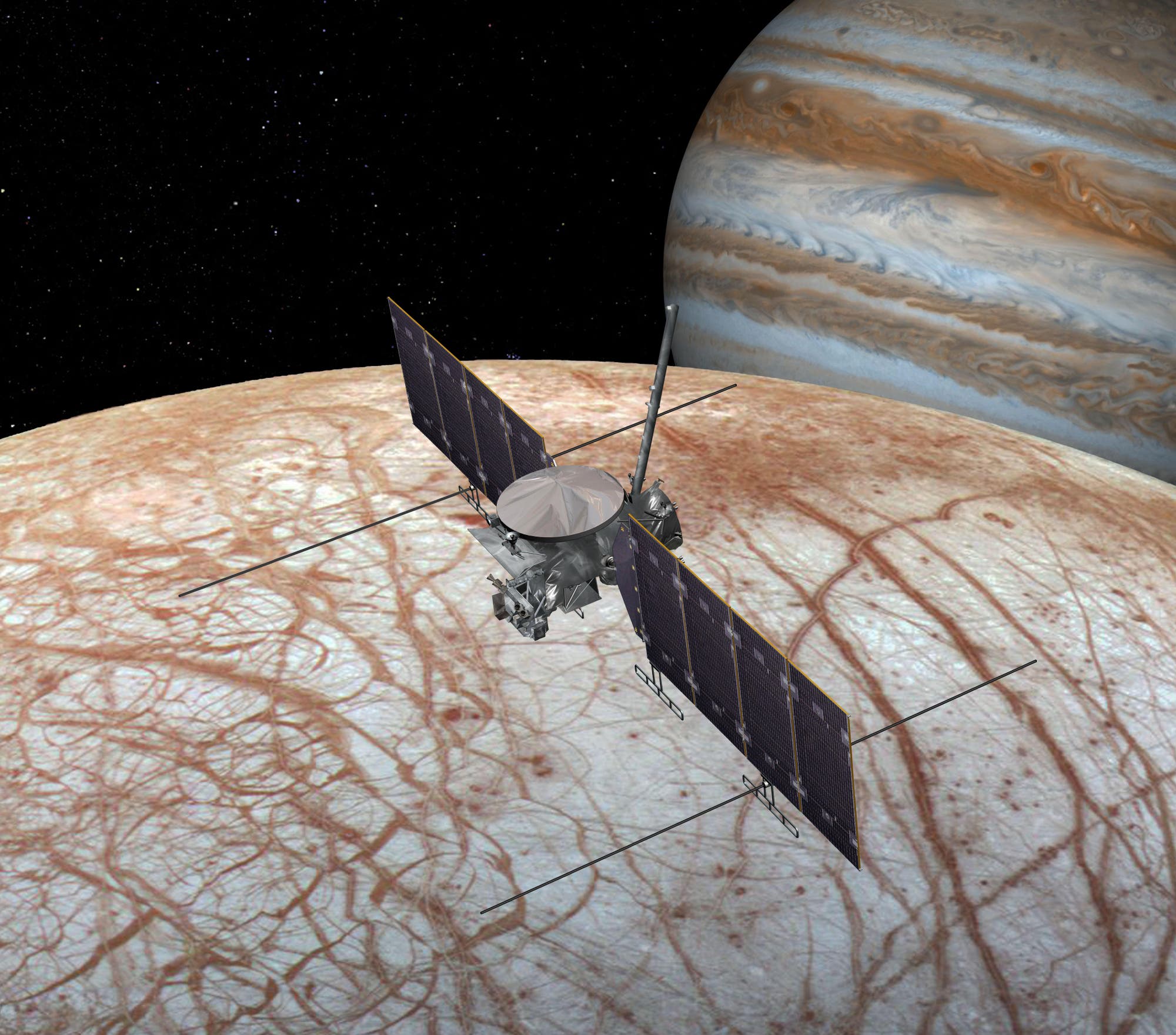 Die Raumsonde Europa Clipper (Illustration)