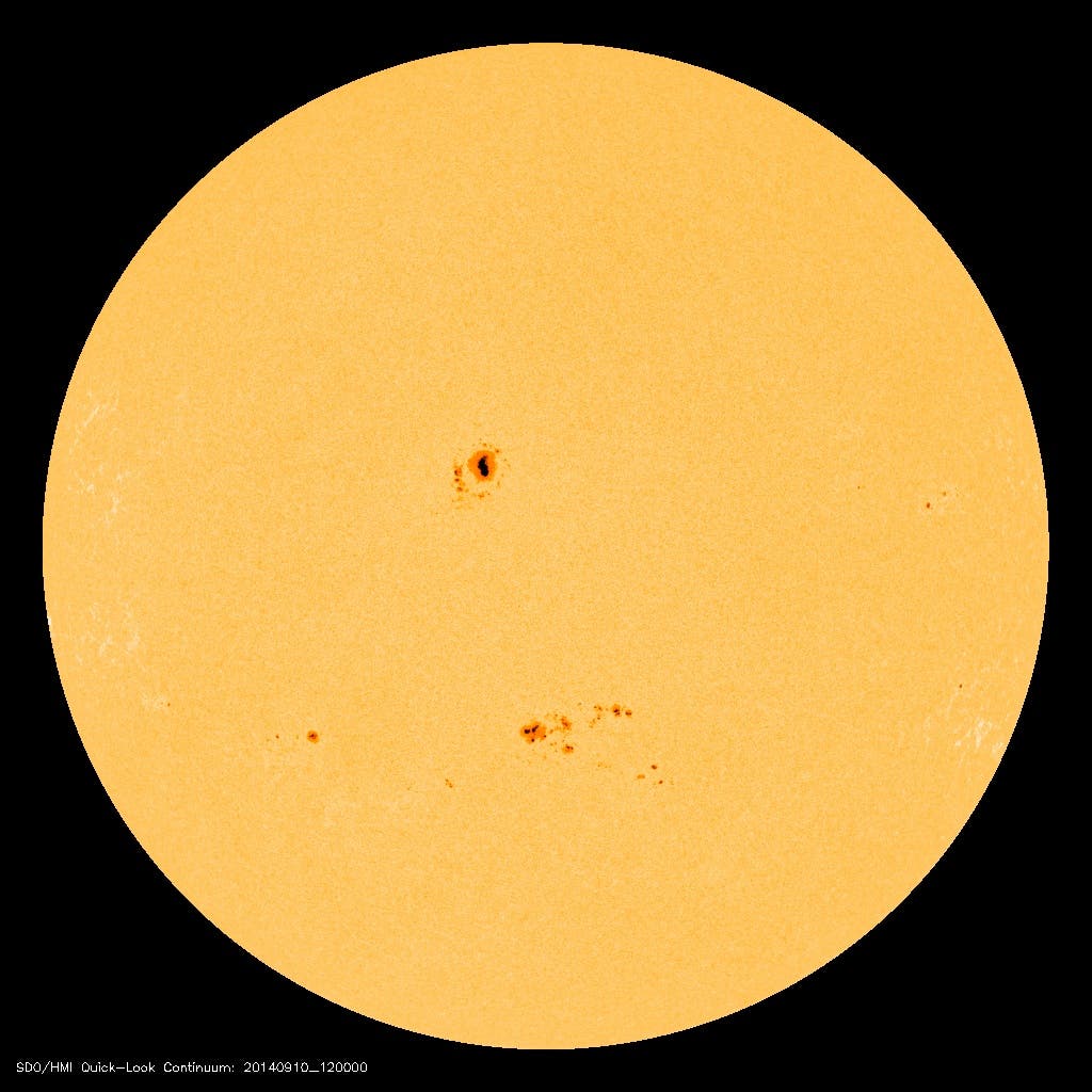 Die aktive Region 2158 auf der Sonne (Bild von Soho)