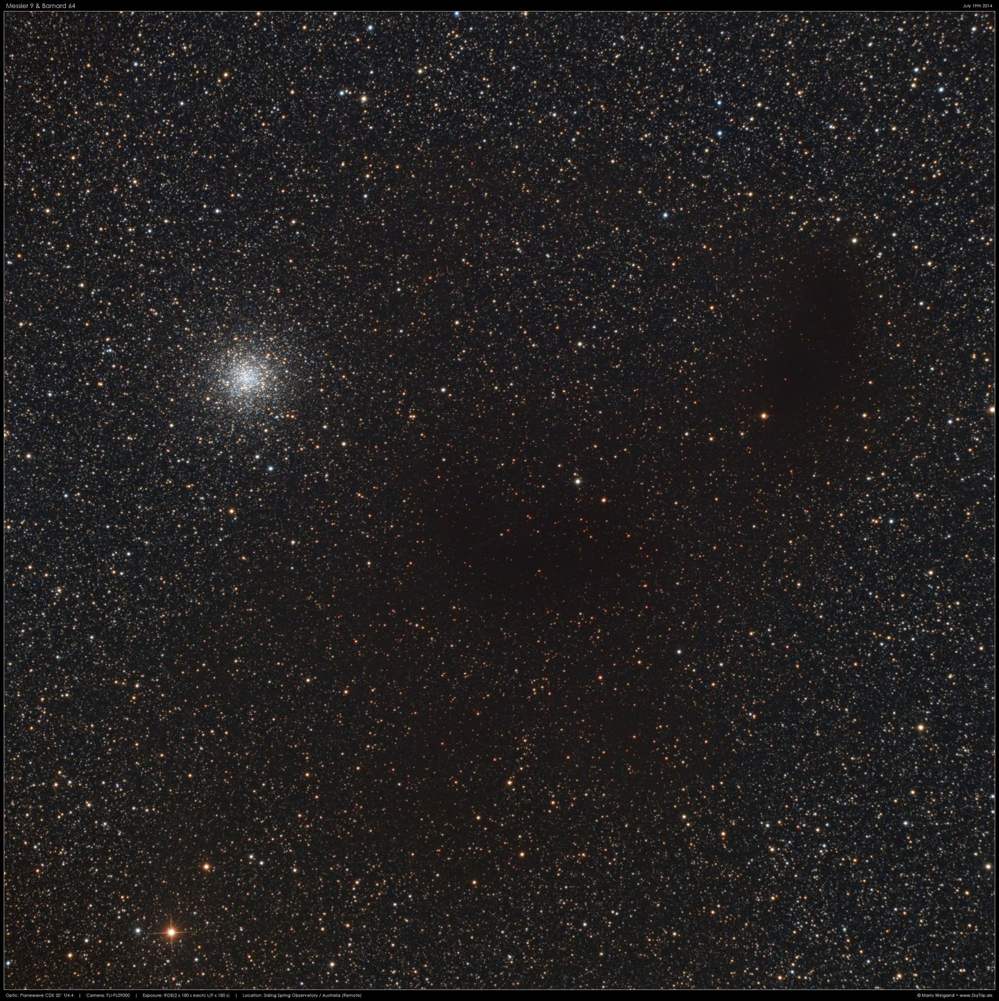 Kugelsternhaufen Messier 9 im Sternbild Schlangenträger