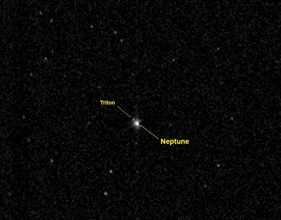 Aufnahme von Neptun und Triton
