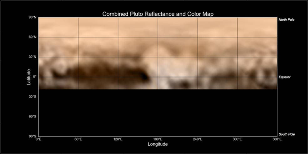 Eine erste Karte von Pluto aus Bilddaten von New Horizons