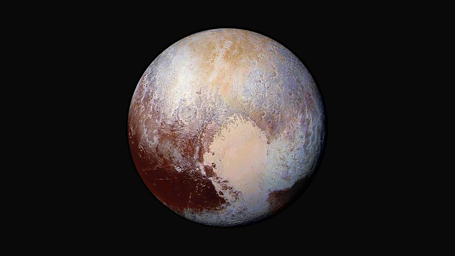 Falschfarbenbild des Pluto