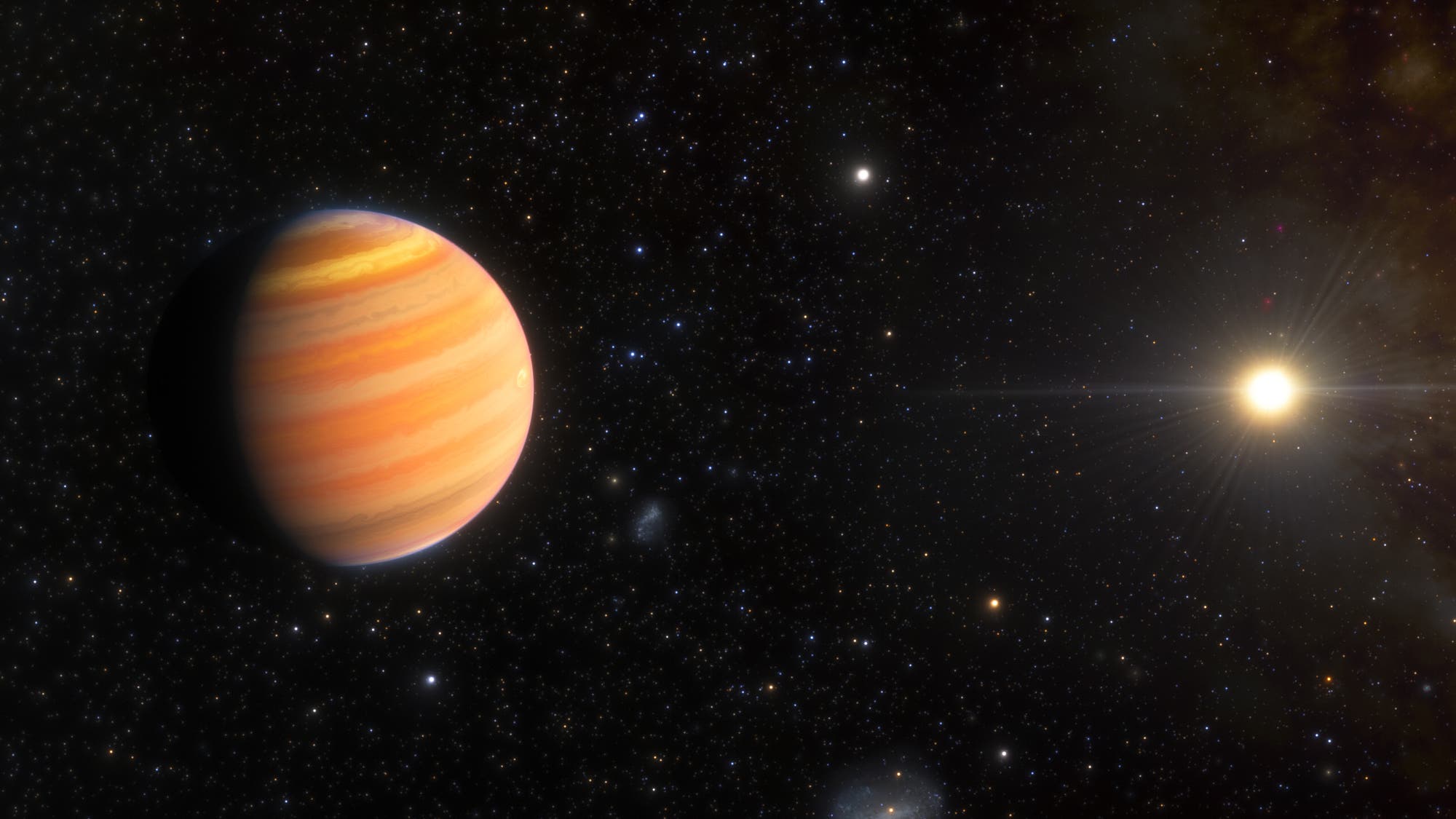 Exoplanet auf dem Weg zum Heißen Jupiter (künstlerische Darstellung)