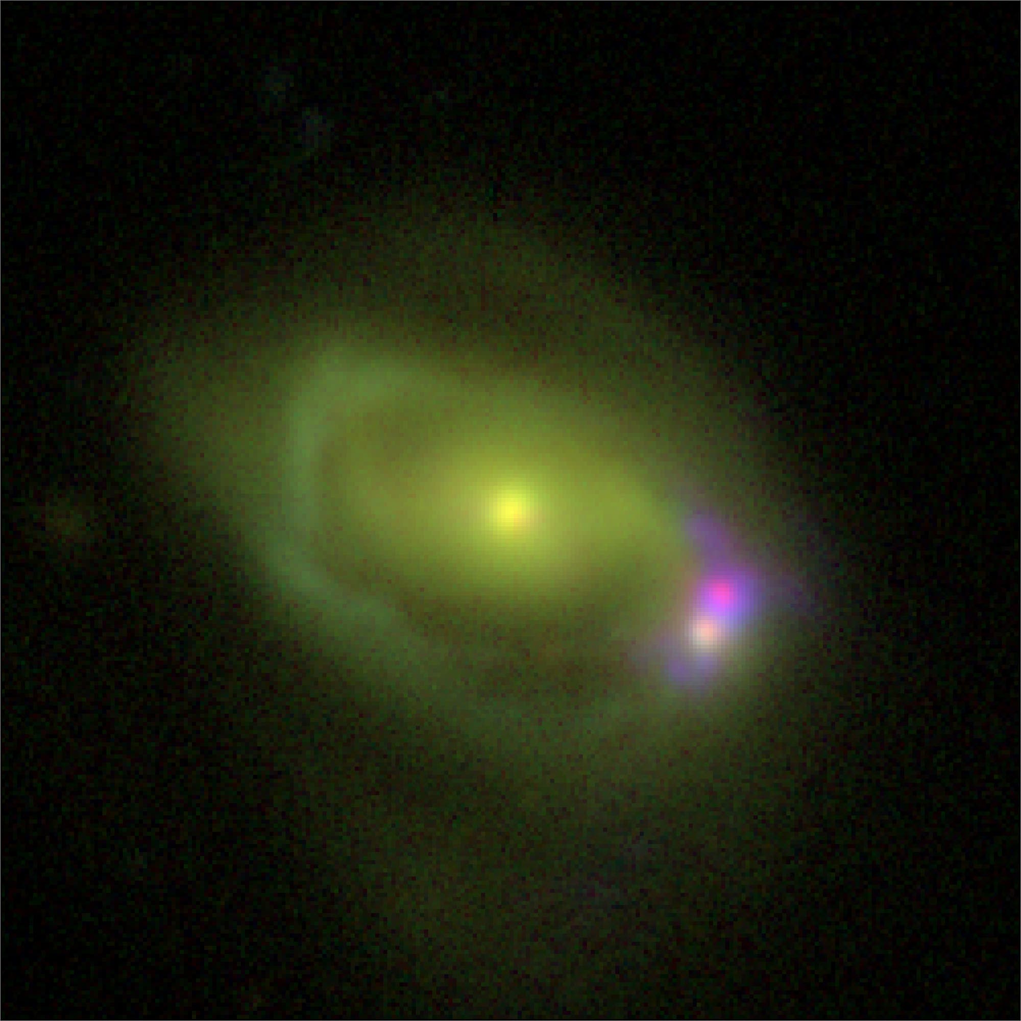 Verschmelzung zweier Galaxien (Falschfarbenaufnahme)