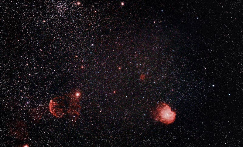 Messier 35 mit Quallen- und Affenkopfnebel