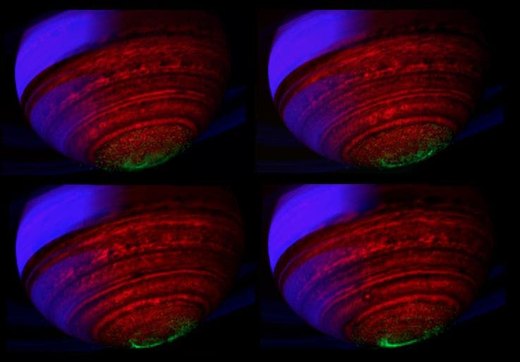Sequenz der Polarlichtregion von Saturn
