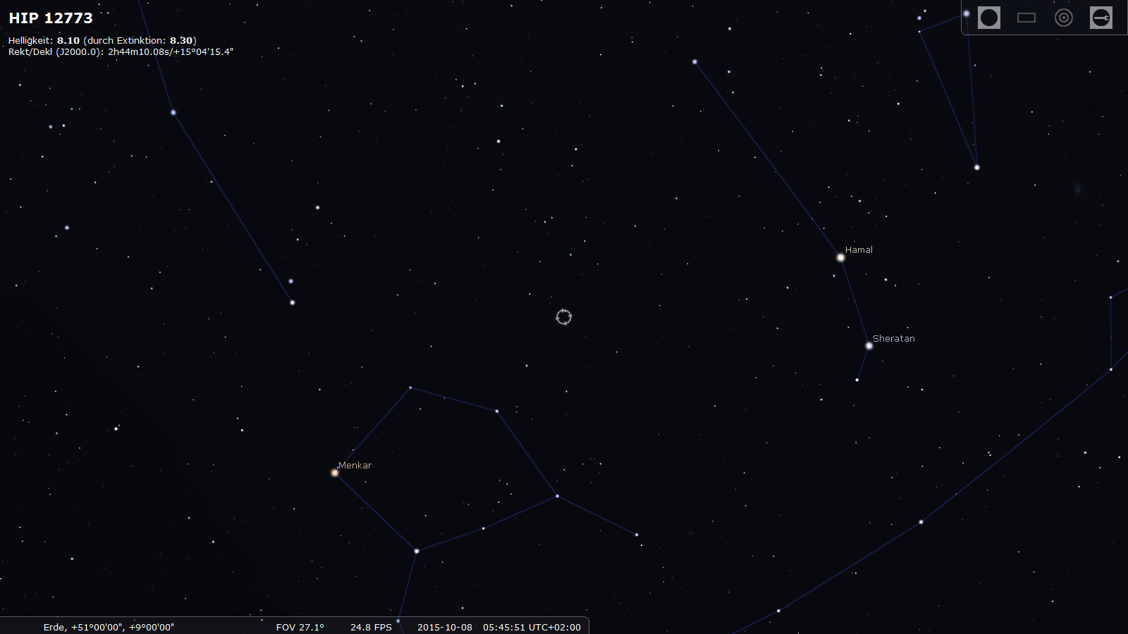 Aufsuchkarte für den Stern HIP 12773