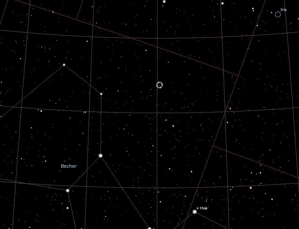Der Stern HIP 54599 im Sternbild Becher (Detailkarte)