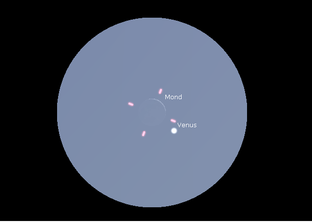 Mondsichel und Venus werden sich am 3. September 2016 eng begegnen.