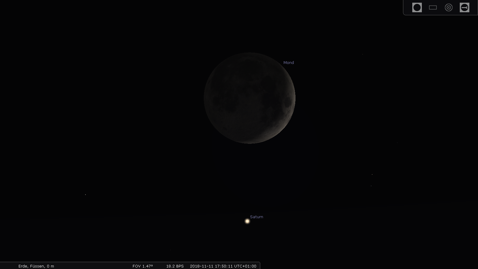 Mond und Saturn am 11. November 2018