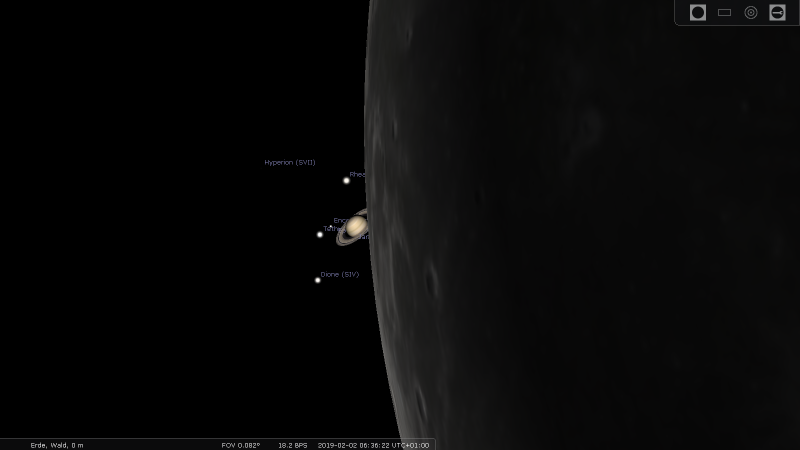 Der Mond bedeckt Saturn