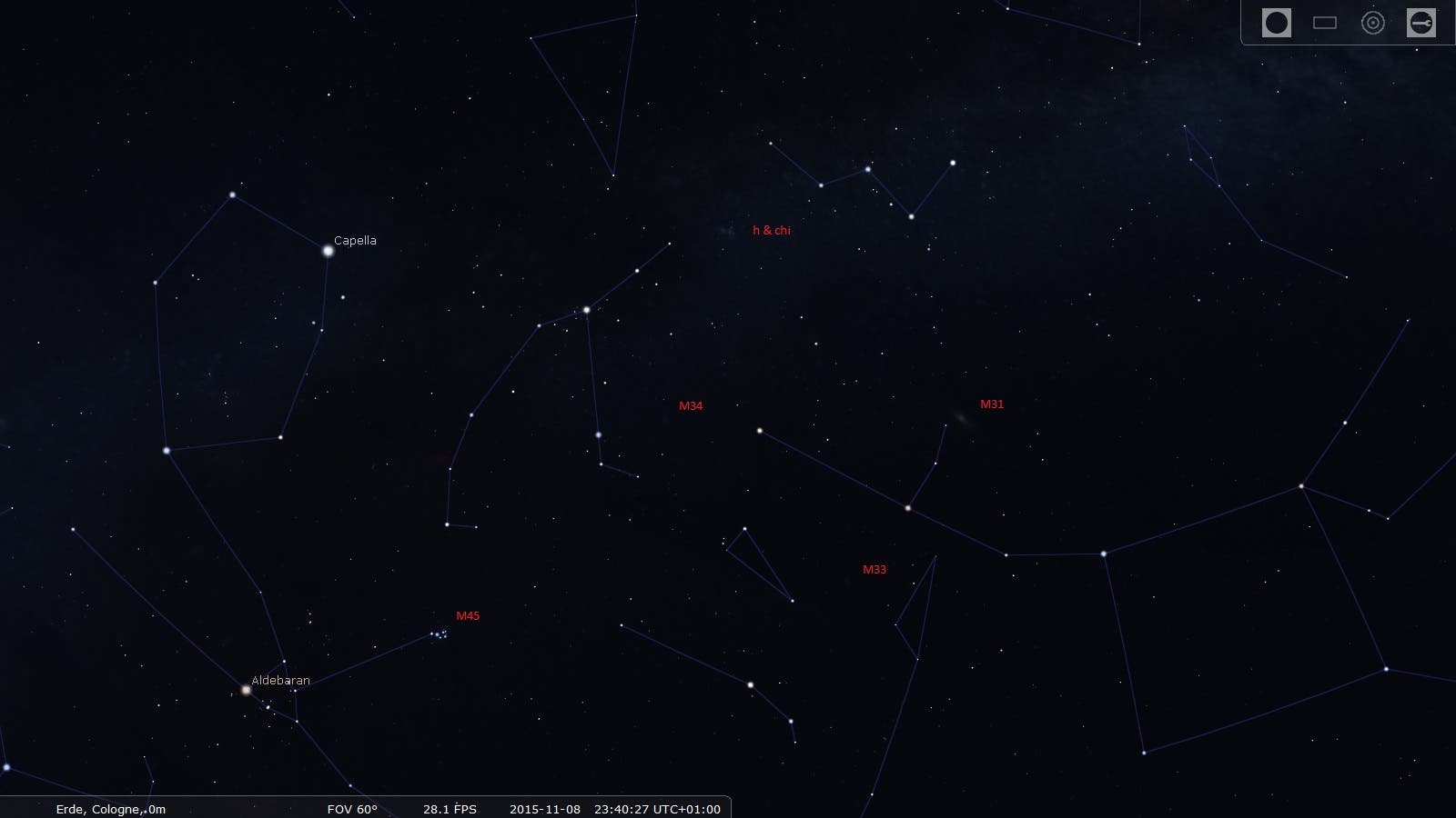 Übersicht über die Region Andromeda-Perseus