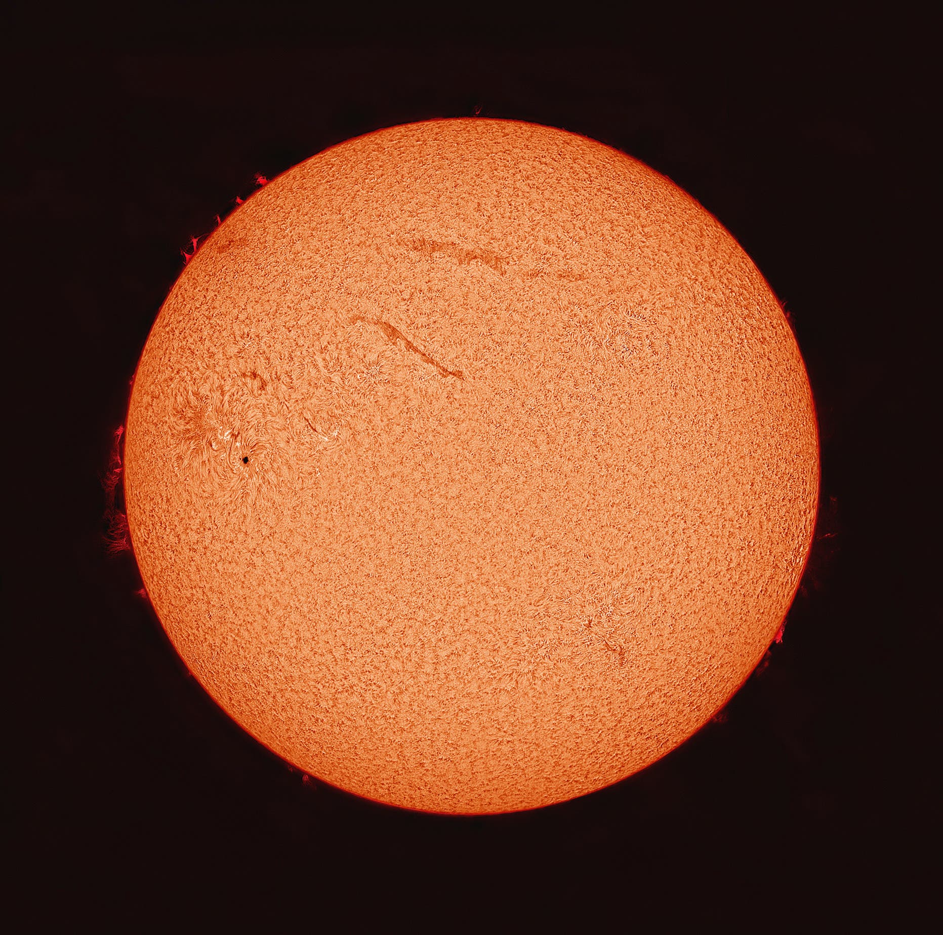 Die Sonne durch einen H-Alpha-Filter