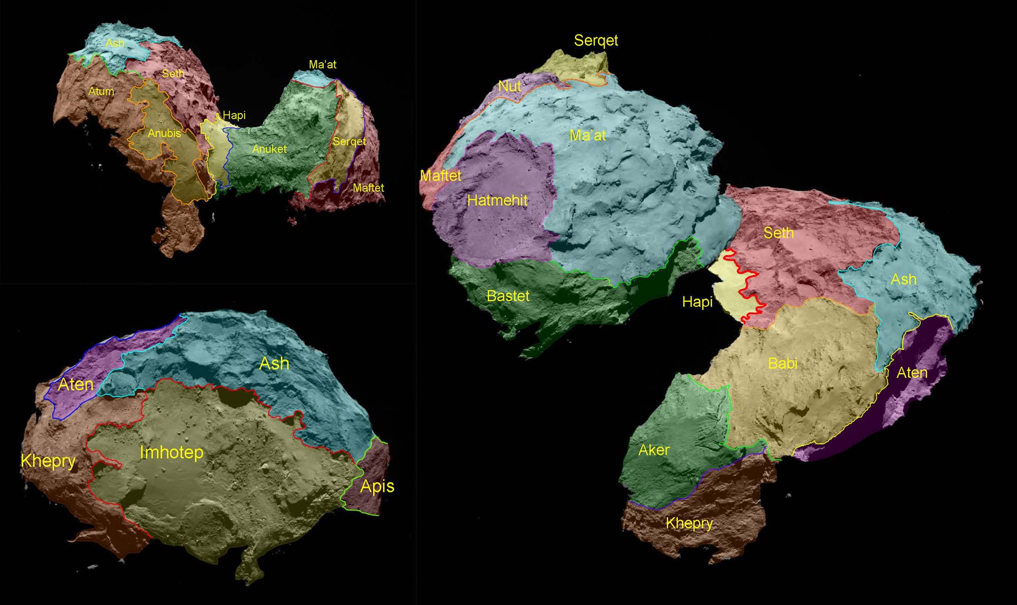 Geologische Karte des Kometen 67P/Tschurjumow-Gerasimenko