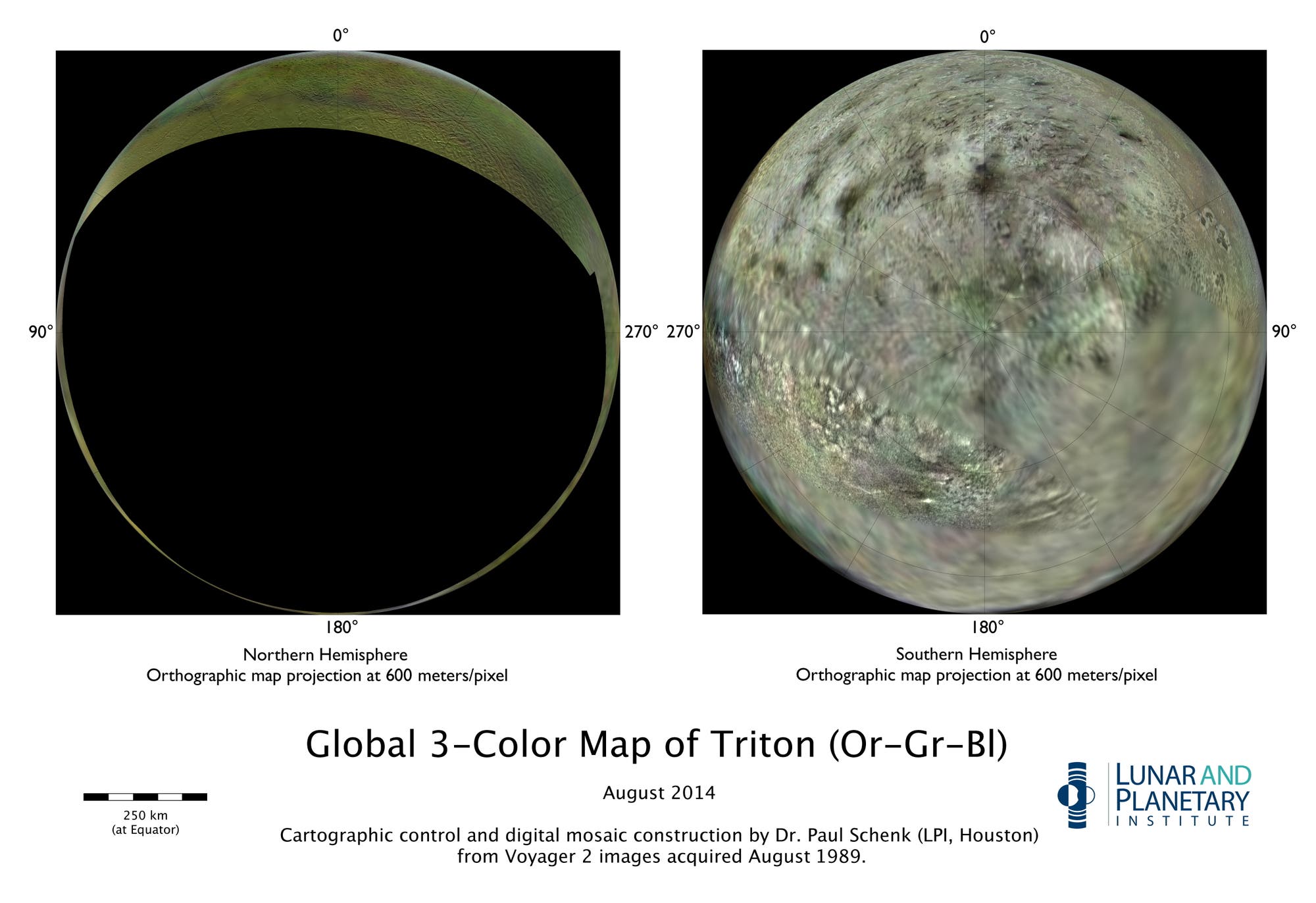 Projizierte Karte von Triton