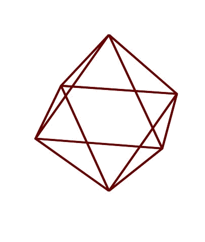 Vier Würfel um ein Oktaeder