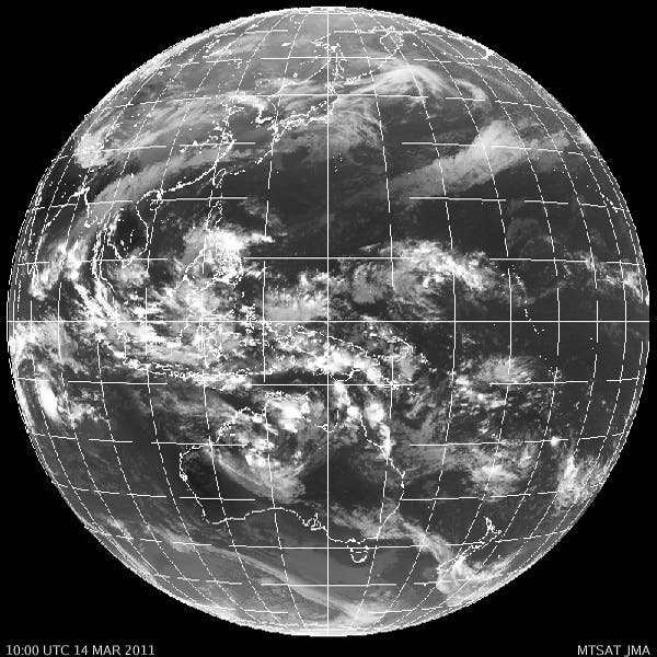 Satellitenbild des Wetters über Pazifik