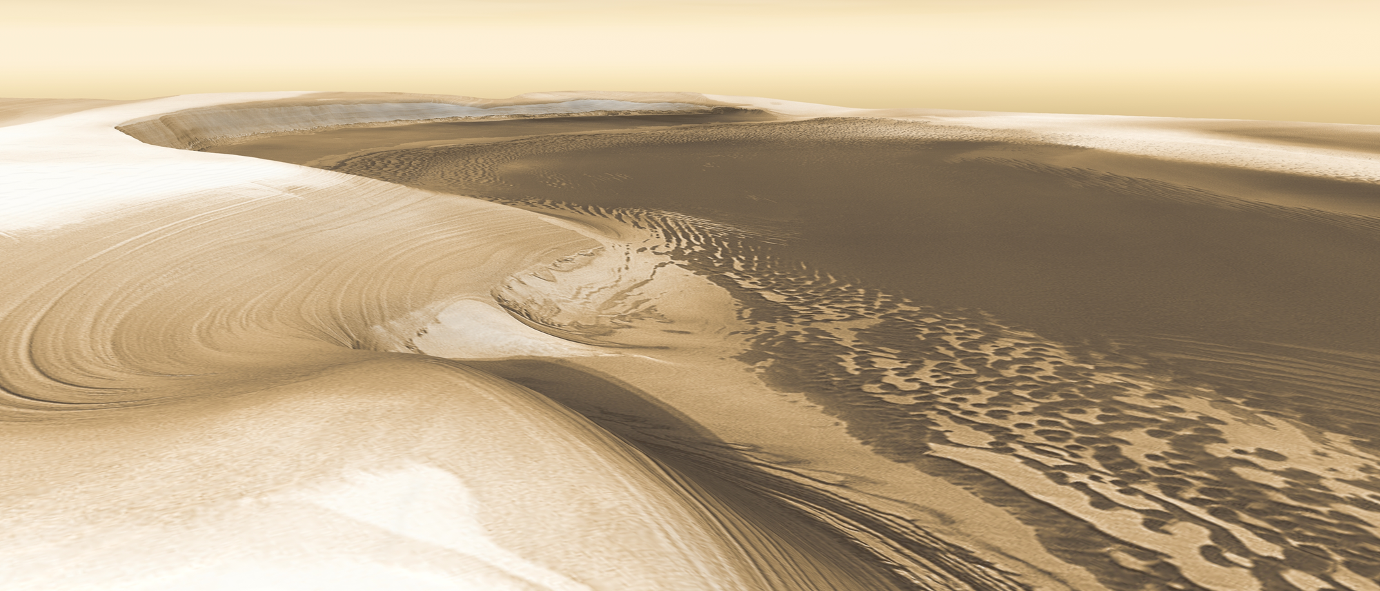 Blick auf den Marsnordpol (Bilddaten von Mars Odyssey)