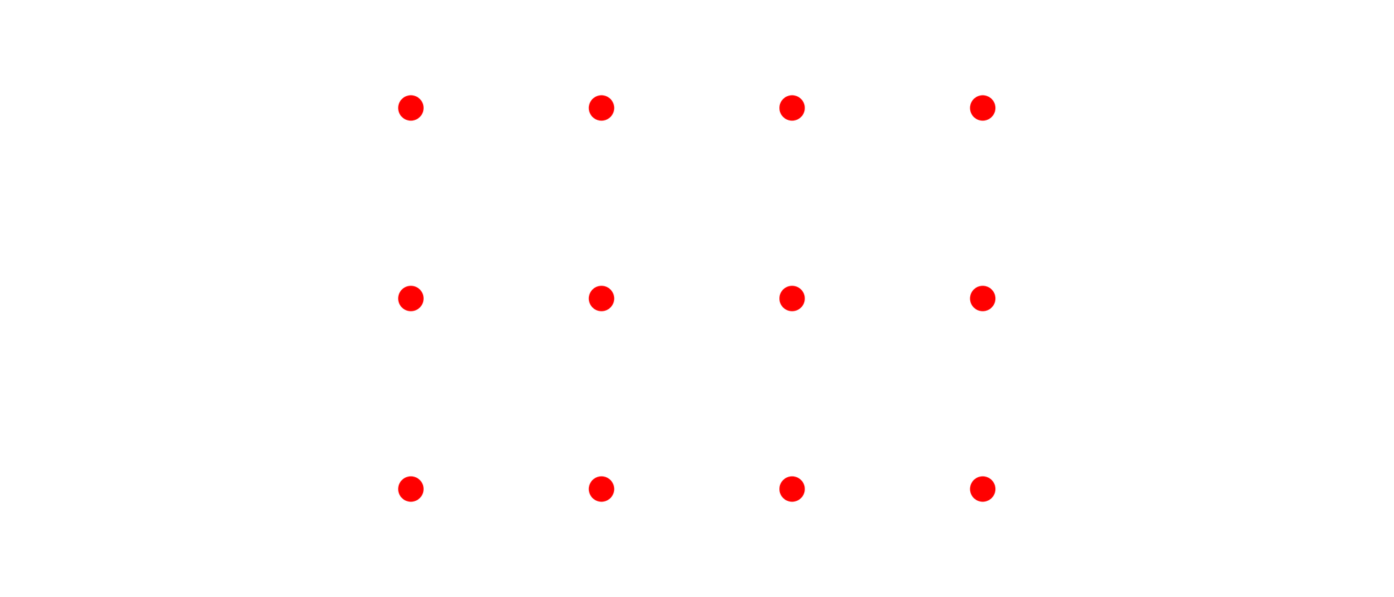 Rote Punkte in der Ebene