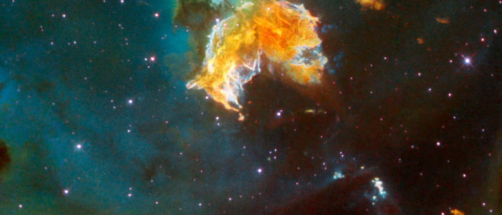 Gas- und Staubwolken rund um die Überreste einer Supernova in 160000 Lichtjahren Entfernung von uns