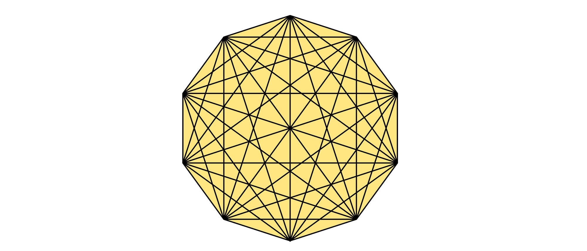 Eine geometrische Skizze zeigt ein komplexes, gelbes Polyeder mit zahlreichen Dreiecken, die durch schwarze Linien verbunden sind. Die Struktur ähnelt einem facettierten, dreidimensionalen Objekt mit symmetrischen Mustern. Die Linien bilden ein Netzwerk, das die Oberfläche in kleinere, gleichmäßige Abschnitte unterteilt. Eine geometrische Skizze zeigt ein komplexes, gelbes Polyeder mit zahlreichen Dreiecken, die durch schwarze Linien verbunden sind. Die Struktur ähnelt einem facettierten, dreidimensionalen Objekt mit symmetrischen Mustern. Die Linien bilden ein Netzwerk, das die Oberfläche in kleinere, gleichmäßige Abschnitte unterteilt.