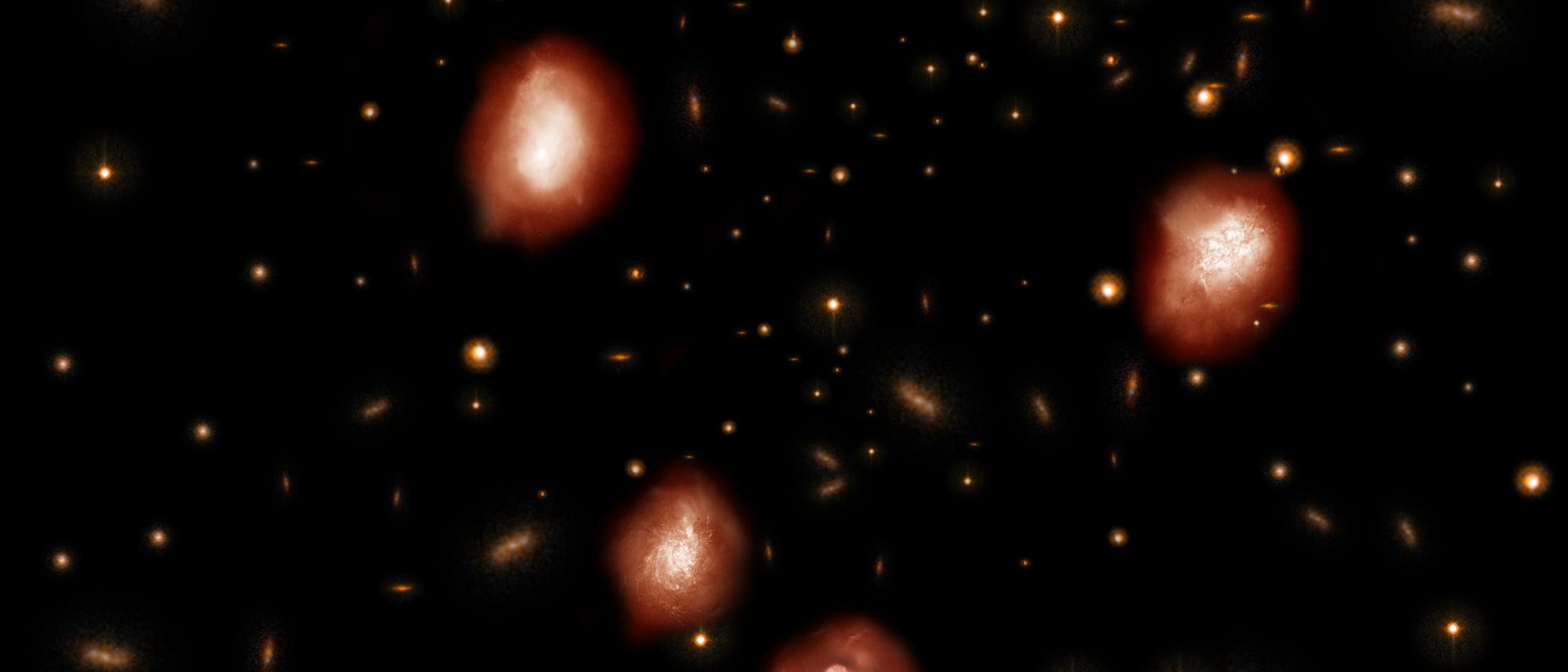 Galaxien im kosmischen Morgengrauen (künstlerische Darstellung)